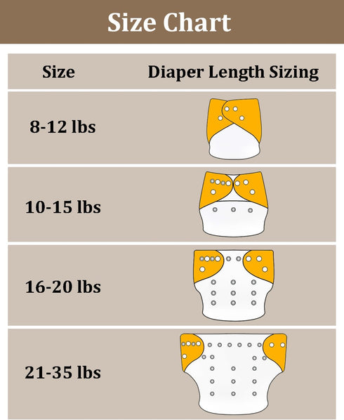 Pack 13, 6pcs Diapers+6pcs babygoal Boho Cloth Diapers of Baby Reusable Washable Pocket Nappy, Rayon from Bamboo