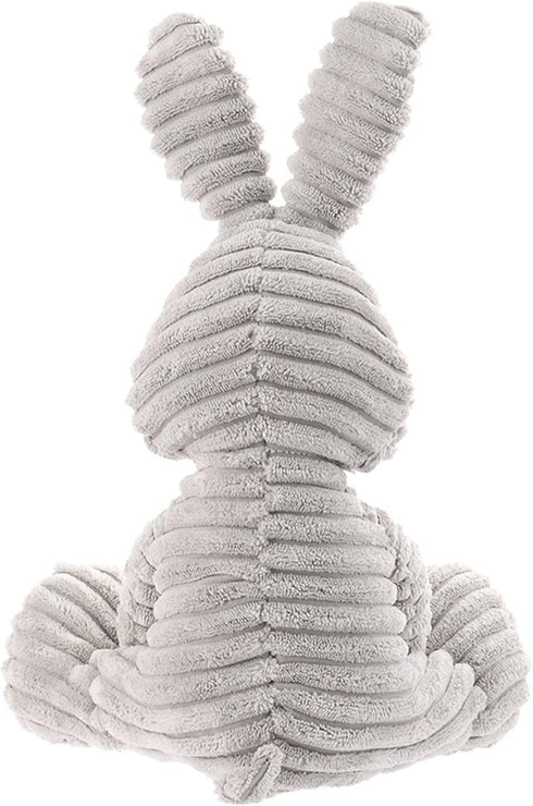 Apricot Lamb Toys Plush Corduroy Rabbit - Soft Cuddly Stuffed Animal, Gray Bunny, 8.5 Inches