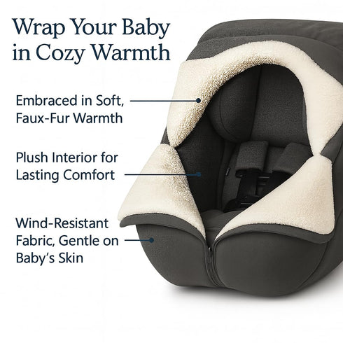 Quintriae Cozy Winter Car Seat Cover for Baby Infant Carseat Blanket Compatible with UPPAbaby Aria and Mesa and Most