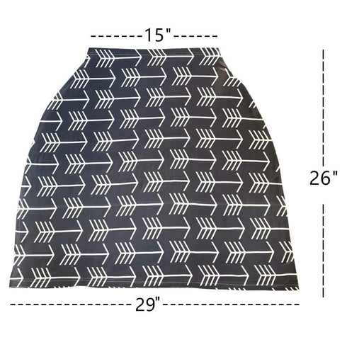 Nursing Cover for Babies, Versatile Baby Car Seat Cover for Newborn, Grey with White Arrow