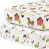 Jola's House 2 Pack Farm Animals Crib Sheets Neutral Newborn Nursery Farmhouse Standard Crib Fitted Sheet for Unisex
