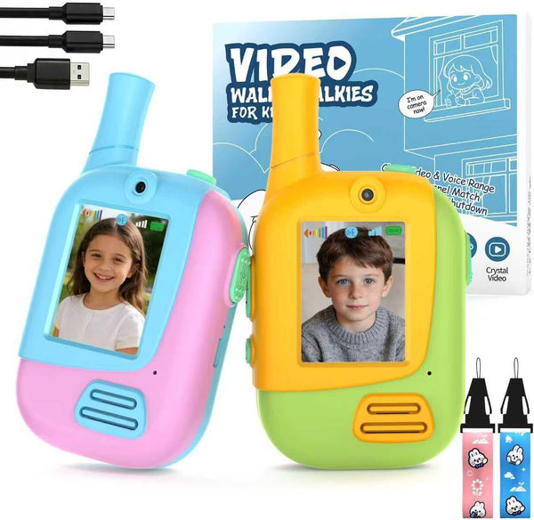 BUKEWIT Video Walkie Talkies for Kids 2 Pack, Kids Video Walkie Talkies Rechargeable