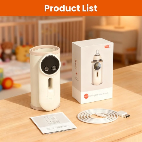 KLOMBIO 5-8 Portable Baby Bottle Warmer Precise Temperature Control via Display Accurate Heating Long-Lasting Battery