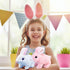 Bunny Toys Educational Interactive Toys, 2023 New Plush Stuffed Bunny Toy with Sounds, Hopping Rabbit (White)