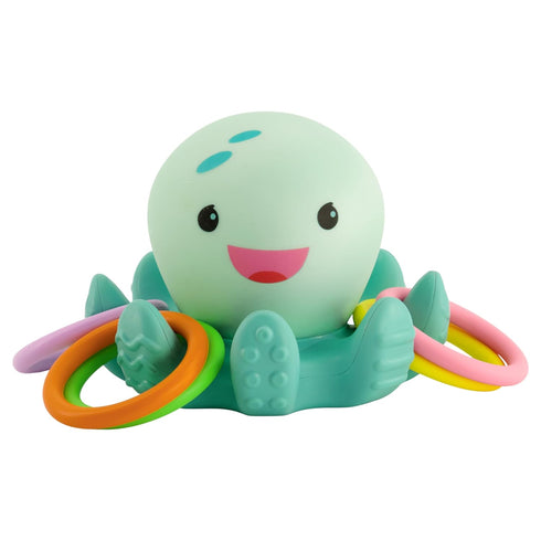 Infantino Light Up Ring Catcher - Illuminating Octopus with Five Tossing Rings for Motor Skills in Babies & Toddlers