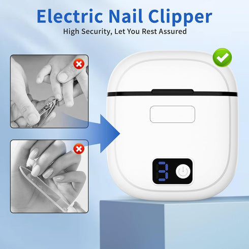 Seniors,3 Trimmer Electric Nail Clippers for Speed Gears Adjustable with LED Light,Electric Toenail Clippers