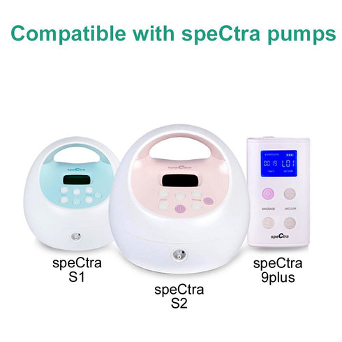Maymom Backflow Protector - Compatible with Spectra S2 S1, 9 Plus Breastpumps - 4 pc with Bonus Flange Adapters