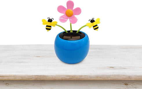 Blue Car Dashboard Decoration - Solar Powered Dancing Sunflower for Car Home Office Gifts