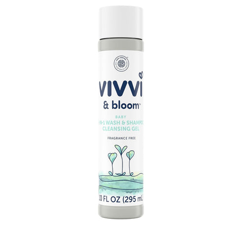 Vivvi & Bloom Gentle 2-in-1 Baby Wash & Shampoo Cleansing Gel, Leaves