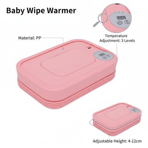 TIKATARER 3 Baby Wipe Warmer, Foldable Portable Wipes Dispenser with Smart Temperature Control and Heat Levels