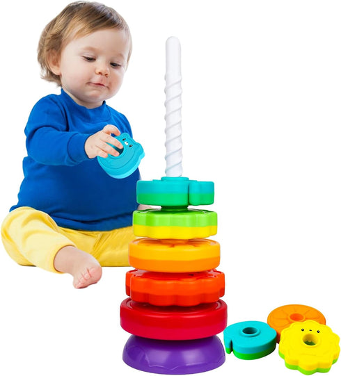 Montessori Toys for 1+ Year Old - Educational Stacking & Spinning Baby Toys for Toddlers 1-3, Christmas Birthday Gift