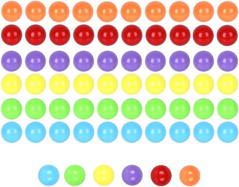 60pcs Chinese Checker Replacement Balls 14mm Acrylic Marbles in 6 Solid Colors for Marble Run Games