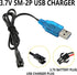 YMgopong 3pcs 3.7V SM-2P 3.7V USB Charger Cable with Connector for RC Cars, Trucks, Boats, and Stunt Vehicles