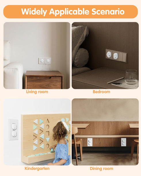 TrusTot 40 Pack 3-Prong Outlet Covers Baby Proofing, Plug Covers Baby Proofing, Outlet Plug Covers for US to Prevent
