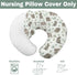 Watercolor Raccoon Baby Nursing Pillow Covers for Boy Girl Raccoons Green Leaves Nursery Pillowcase for Breastfeeding