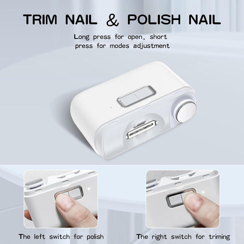 FabMay Beauty 2-in-1 Electric Nail Clipper, Cutting and Polishing Automatic Nail Clipper Two Speed for Babies, Kids