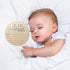 LZEDIRA 5.9 Inch Baby Announcement Sign, Wooden Hello World Newborn Welcome Sign, Birth Announcement Sign for Hospital