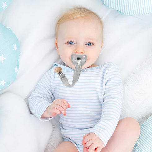 Holder,4 Pack TYRY.HU Ribbon Pacifier Clip Binky Paci Holder Clips, Pacifier Leash for Boys and Girls, Fabric Pacifier