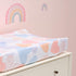 Rainbow Hearts Pink and Purple Changing Pad Cover for Infants