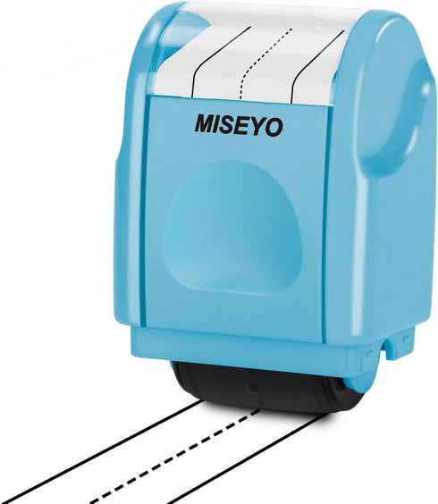 Miseyo Dashed Handwriting Lines Practice Roller Stamp - Self-Inking Line Rolling Stamps for Kids Writing - Blue
