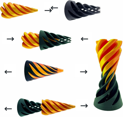 9 Packs Toy,3D Impossible Cone,Spiral Cone Fidget Toy Impossible Pyramid Passthrough Printed Spiral Cone Fidget