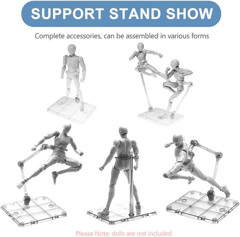 Action Figure Stand, 8 PCS Assembly Display Holder Base Doll Model Support Stand Compatible with HG RG SD SHF Gundam