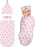 zhedongsj Pink Bow Baby Stuff Swaddle Blanket for Girls, Soft Newborn Swaddling Sack