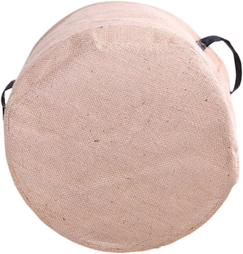 Pop-up Waterproof Cotton Linen Laundry Hampers, Foldable Round Storage Bucket, "SOCKS" Print