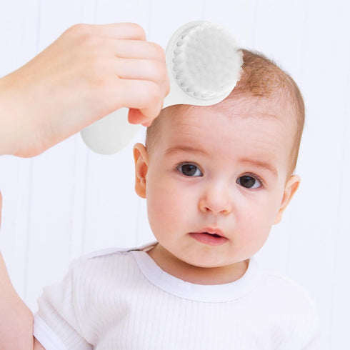 Set FRCOLOR Brush and Comb for Newborns, Soft Bristle Cradle Cap Hairbrush with Scalp Massage, Grooming Essentials