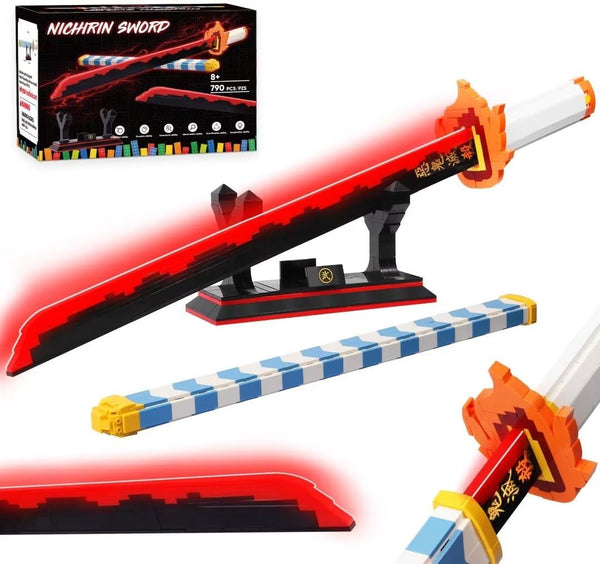 Jorumo Demon Slayer Sword Building Set, 27in Rengoku Kyoujurou Sword with Scabbard, 790 Pieces Cosplay Toy