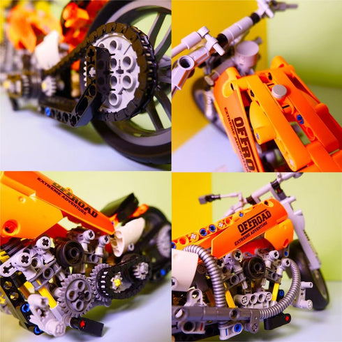 ENHANA Motorcycle Toy Building Blocks Kit - Model Brick Toys Set for Boys - Motorcycle Model Gifts