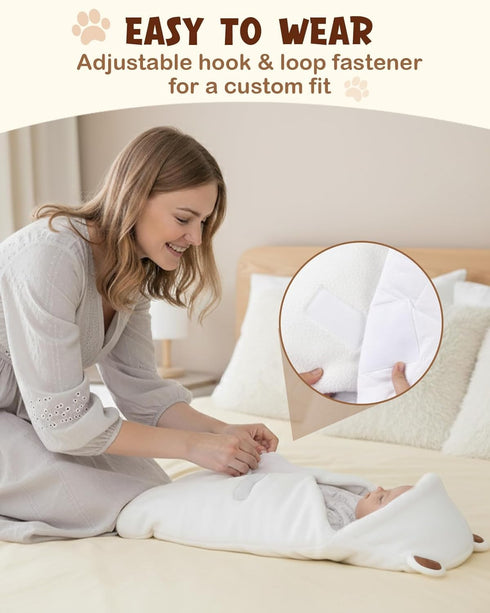 0-4 Lilian&Gema Swaddles for Newborns, Baby Swaddle Blanket for Newborn Months, Cute Bear Swaddle Wrap for Baby Boys