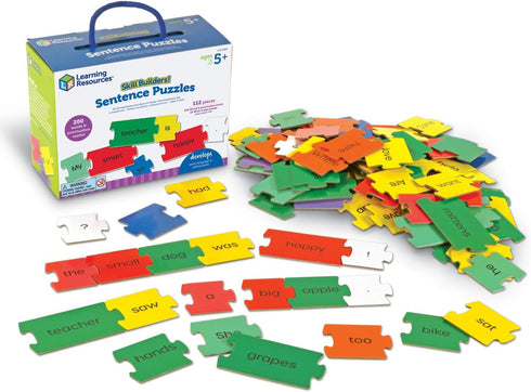 Learning Resources Skill Builders! Sentence Puzzles - Educational Games for Kids, 112 Pieces