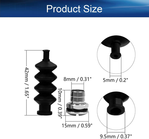 Heyiarbeit 42mm RC Boat Waterproof Push Rod Rubber Seal Bellow with Aluminum Mount for RC Boat 2pcs