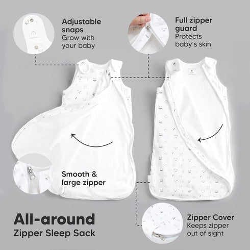1-Pack 100% 0.5TOG 6-18 Organic Baby Sleep Sacks, Cotton - Soft & Breathable Baby Wearable Blanket, Toddler Sleeping