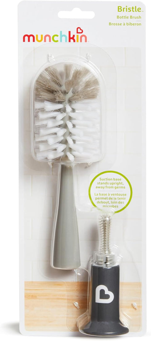 Munchkin Grey Bristle Bottle Brush - Perfect for Baby Bottles