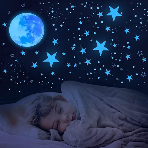 Glow in The Dark Stars for Ceiling - Star Decorations for Bedroom, Kids Room Decor, Wall Stickers for Bedroom