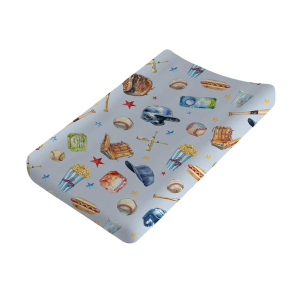 Watercolor Baseball Baby Changing Pad Covers, 32"x16" Soft Stretchy Sheets for Boys Girls