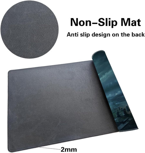 MTG Playmat Size 24x14in - Free Storage Bags, Non-Slip Backing for Card Game Enthusiasts