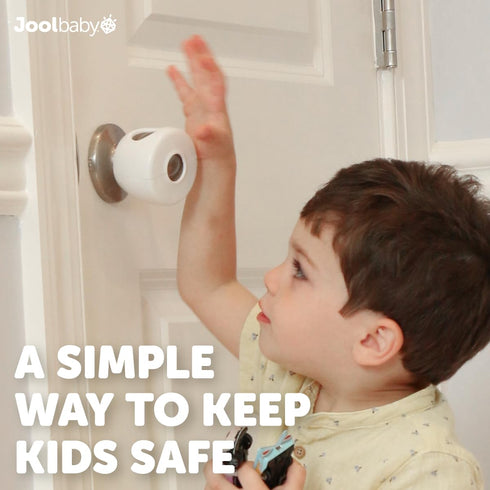 Jool Baby Door Knob Child Safety Covers (4 Pack), Prevent Kids from Opening Doors, Easy to Install