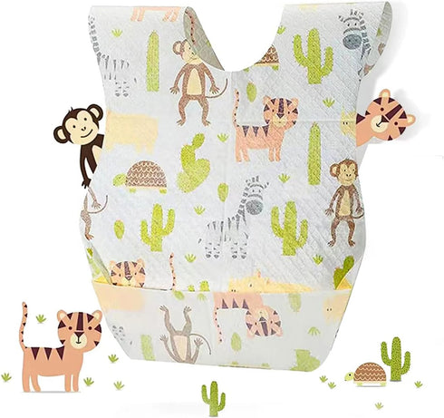 30/60Pcs Baby Disposable Bibs, Soft, Leak Proof, Individually Packaged, Suitable for Traveling