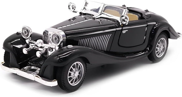 1:28 Scale Pullback Diecast Metal Antique Classic Model Cars - Collectible Toy Gifts (Black, Length 6.5in)