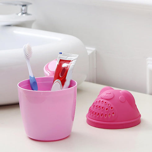 Jorzer Bath Rinser Cup for Babies, Cartoon Bear Baby Bath Rinse Cup with Handle, Multi-Use Rinsing Water Scoop