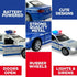 2 Pack Metal Diecast NY Police Cars - Pull Back Battery Powered with LED Headlights and Siren Sounds 1:32 Scale