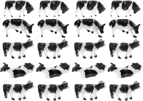Toyvian Dairy Cow Kids Toys - 20 PCS Mini Cattle Plastic Cow Figurines, Farm Animal Collectibles