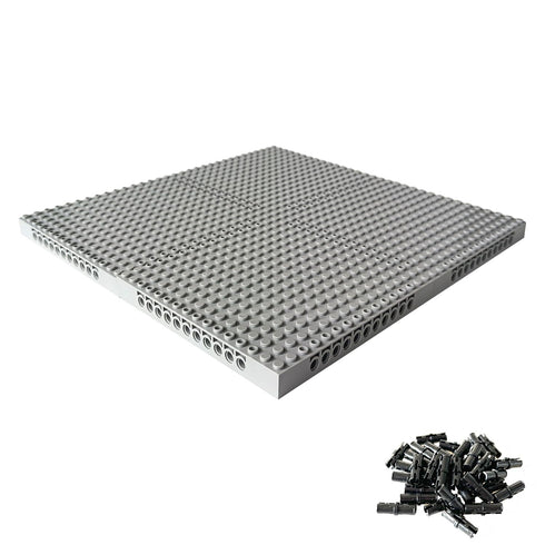 4pcs Brick 16x16 Classic Baseplate Building Plates for Building Bricks, Gray Background Boards for Pixel Paintings