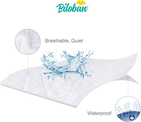 6 Zippered Crib Mattress Protector - Waterproof Crib Mattress Encasement, Breathable and Absorbent, Sides Fully Encased
