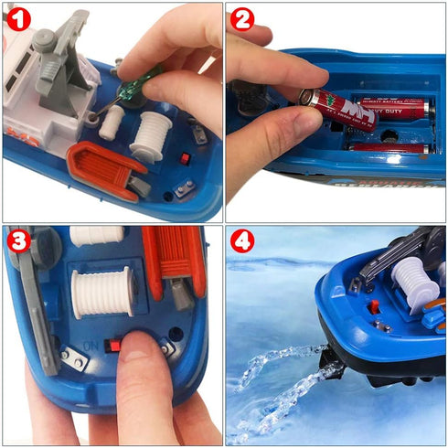 ArtCreativity Aquatic Research Vessel, Battery-Operated Toy Ship for Kids, Floating Bathtub and Pool Toy, Best Birthday
