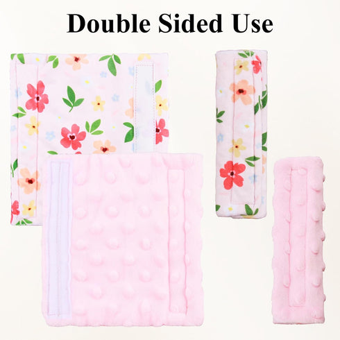 SHFGYG 2-Pack Car Seat Strap Covers, Infant Seatbelt Covers, Velvety Soft Double-Sided Use Car Seat Shoulder Strap Pads