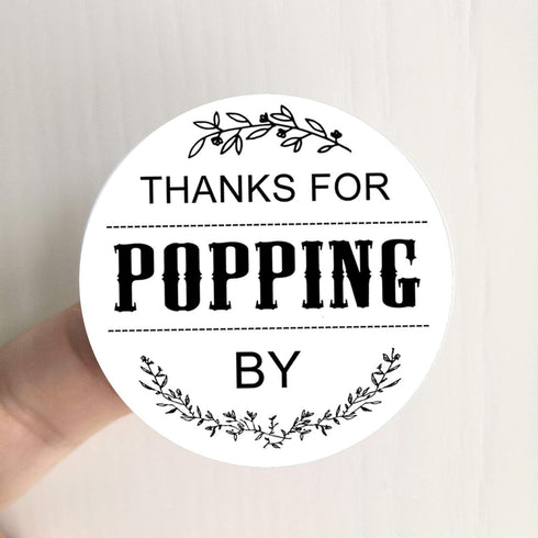 120 Ready to Pop Stickers - Baby Shower Favours, Thanks for Popping by, 1.6 Inch Round Design